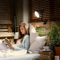 Xtricity LED Clip on Desk Lamp with 360° Flexible Gooseneck, White Finish | Reading Light for Bed Headboard– A19 Bulb Included, 120V, On/Off