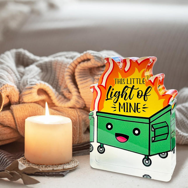 Dumpster Fire Desk Decor,Humor Office Decor,It'S Fine I'M Fine Everything Is Fine,Funny Office Desk Sign Gifts for Frien