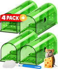 Motel Mouse Humane No Kill Mouse Traps Live Catch & Release - 4 Pack Green