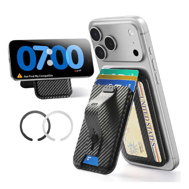 ESR Upgraded for Magsafe Wallet, 5 Card Holder with Adjustable Stand, Secure Grip Finger Loop, Magnetic Wallet for Iphon
