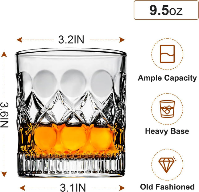 PARACITY Whiskey Glasses Set of 2,Christmas Gift, Old Fashioned Glasses, Rocks G