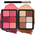 12 Colors Cream Blush Palette Cream Concealer Foundation Palette | Natural Matte Finish Contour Palette with Brush, Creamy Texture, Waterproof,
