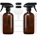 Empty Amber Glass Spray Bottles with Adjustable Nozzle - Large 16 Oz Refillable Bottle Is Great for Essential Oils, Plants, Cleaning Solutions,
