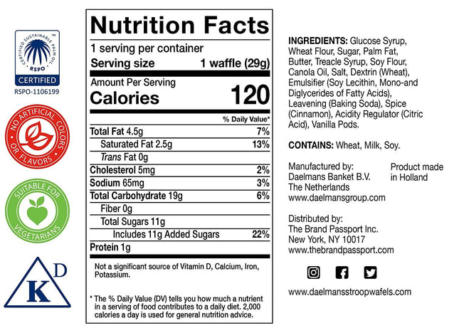 Daelmans Stroopwafel Caramel - the Original Stroopwafels, Toasted Dutch Waffle C