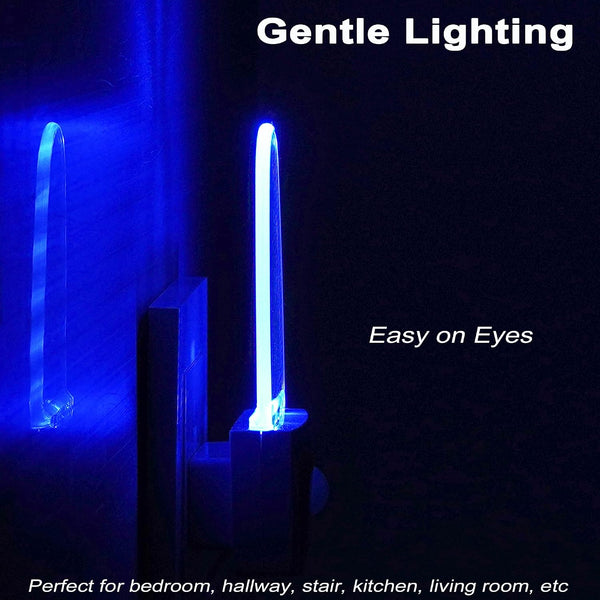 GREENIC Blue Motion Sensor Night Light Plug in 2 Pack, 0.5W LED Motion Detector Night Light Lamp, Automatic Motion Activated Nightlights for
