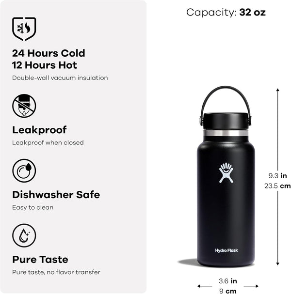 Hydro Flask Wide Flex Cap Black 32 Oz
