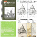 Soucolor Small Sketchbook 5.5" x 8.5", 2 Pack Mini White Sketch Book Blue & Green 5.5" x 8.5" (Pack of 2)