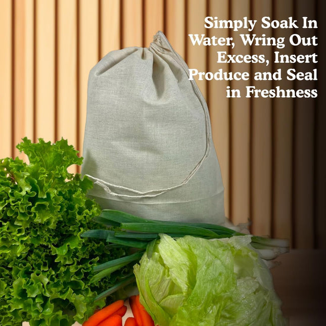 Regency Wraps Salad Saver, Reusable Drawstring Produce Bag for Storing Lettuce, Veggies and Fruit in the Refrigerator to