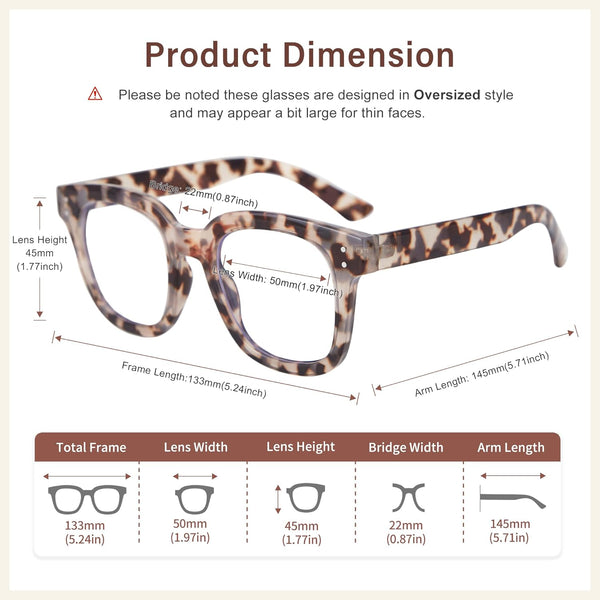 Madison Avenue Blue Light Blocking Glasses Oversized Fashion Blue Light Glasses for Women anti Eyestrain & UV Protection Computer Eyeglasses (Grey