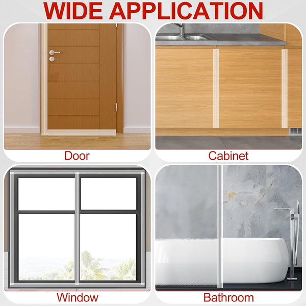 MYFAMIREA Door Weather Stripping 2IN (W) x 20FT (L) Door Draft Stopper Seal Tape Silicone Seal Strip Self Adhesive Shower Sweep Insulation Tape