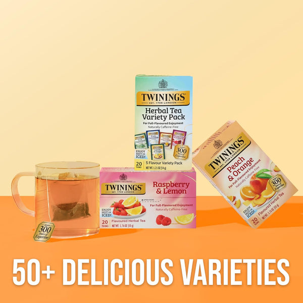 Twinings Herbal Tea Variety Pack, 20 Count (Pack of 1), Formerly Assorted Herbal, Includes 5 Flavours, Naturally Caffeine-Free, Enjoy Hot or Iced,
