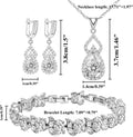 LMXXVJ Women Jewelry Set Platinum Plated Necklace Open Ring Earrings Bracelet Set,Birthday/Anniversary Mother’s Day Jewelry Gifts for
