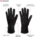 Isotoner Womens Spandex Touchscreen Cold Weather Gloves with Warm Fleece Lining and Chevron Details