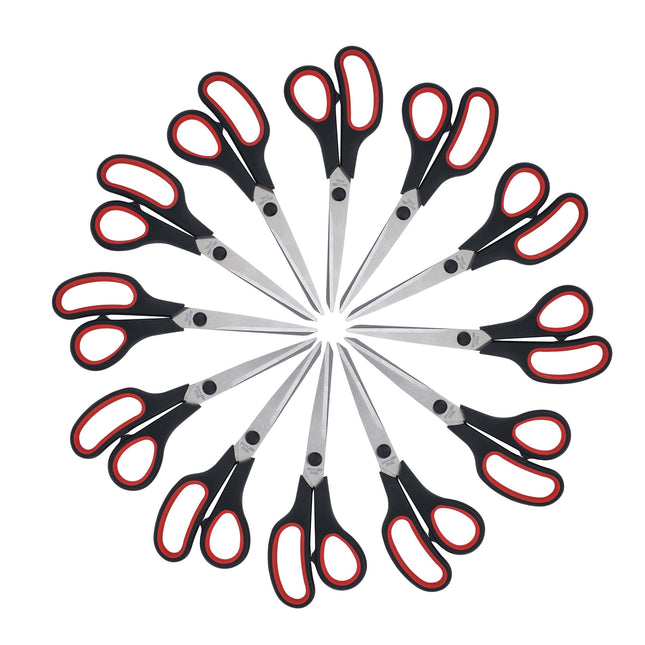 Lichamp 8.5Ã¢ÂÂ Scissors, 12-Pack Multipurpose Sharp Scissor, Comfort Grip Han