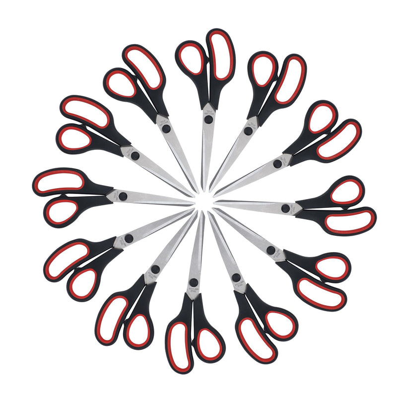 Lichamp 8.5â Scissors, 12-Pack Multipurpose Sharp Scissor, Comfort Grip Handles Household for Office, School, Home and Arts