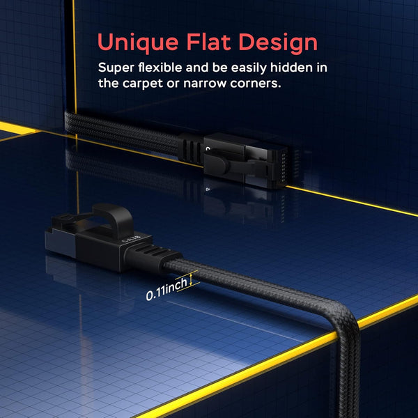 Smolink Ethernet Cable 50 Ft, Cat 8 Ethernet Cable with 40Gbps 2000Mhz High Speed Ethernet Cable, Shielded Heavy Duty SFTP RJ45 LAN Cable Patch