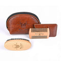 Beard Brush and Comb set for Men | Travel Bag Kit, Includes 1 Wooden Beard Comb & 1 Soft Beard Brush beard comb and brush