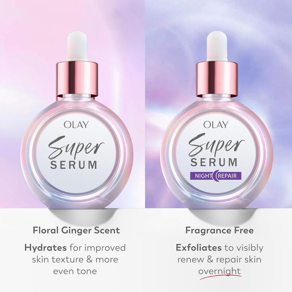 Olay Super Serum - Glow Serum for Face - Activated Niacinamide, Vitamin C & E, Collagen Peptide, AHA - 5-in-1 Benefits - Brightens, Hydrates,