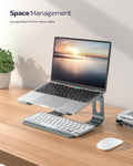 Nulaxy Full Aluminum Laptop Stand, Stable Support to 22 lbs, Open Cooling A-Grey