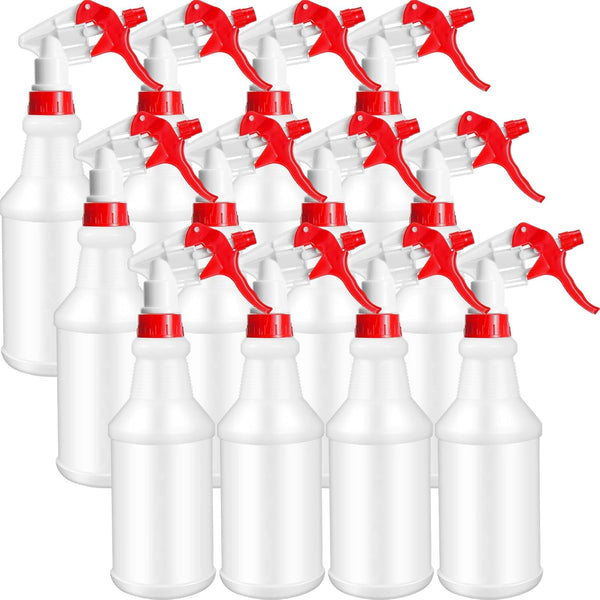 Eccliy 12 Pcs 16 Oz Plastic Spray Bottle, Adjustable Empty Reusable Sprayer for Cleaning, Planting, Water, Bathroom and Kitchen, BBQ, Commercial
