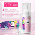Lash Shampoo for Lash Extensions 60Ml Eyelash Extension Cleanser Lash Shampoo Cleaning Kit with Shampoo Brush & Mascara Brush-No Irritating