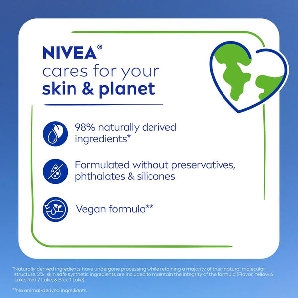 NIVEA Lip Care, Fruity Tinted Lip Balm Variety Pack, Cherry, Strawberry, Blackberry and Watermelon Flavors, 3-In-1 Moisture, Repair and Color,