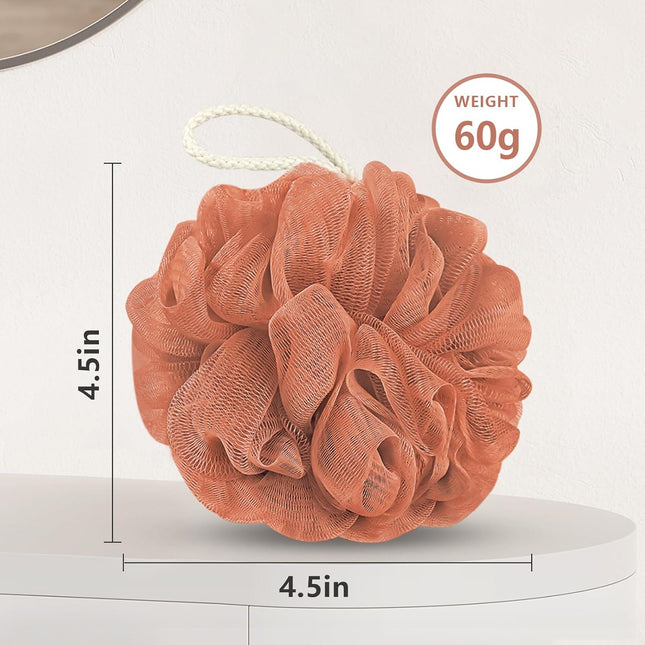 Shower Loofah Bath Sponge, 60G Loofah Exfoliating Body Scrubber, 4 Color Mesh Sh