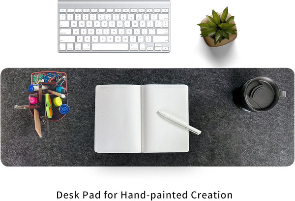 Felt Desk Mat | Computer Mat for Desk(36x12Inches) | Large Felt Mouse Pad and Keyboard Mat | Desk Protector for Office | Dark Gray Dark Gray 36" x 12"