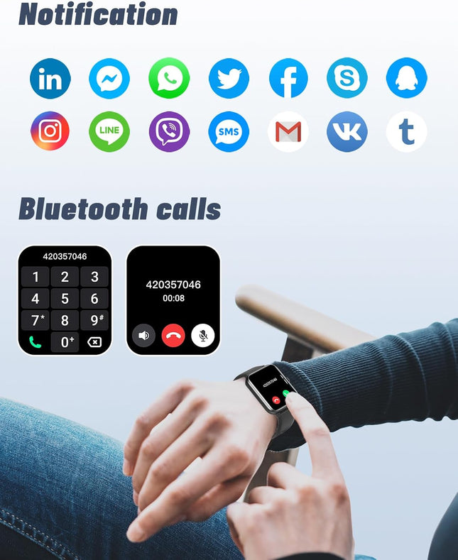 GRV Smart Watch for Ios and Android Phones (Answer/Make Calls), Watches for Men Women IP68 Waterproof Smartwatch Fitness