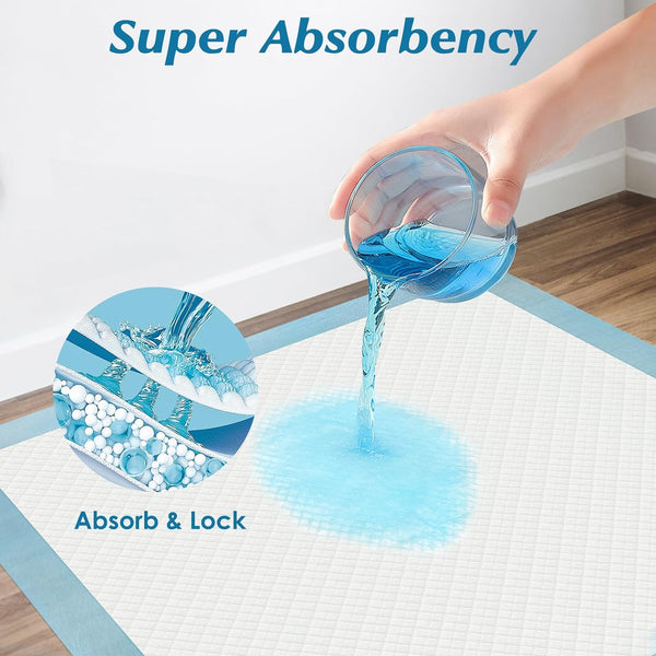 Wowflash Super Absorbency Disposable Leakproof Underpads with Quick Drying for Baby, Adults, Puppy, Dog Bed Pee Pads, Extra Large, XXL