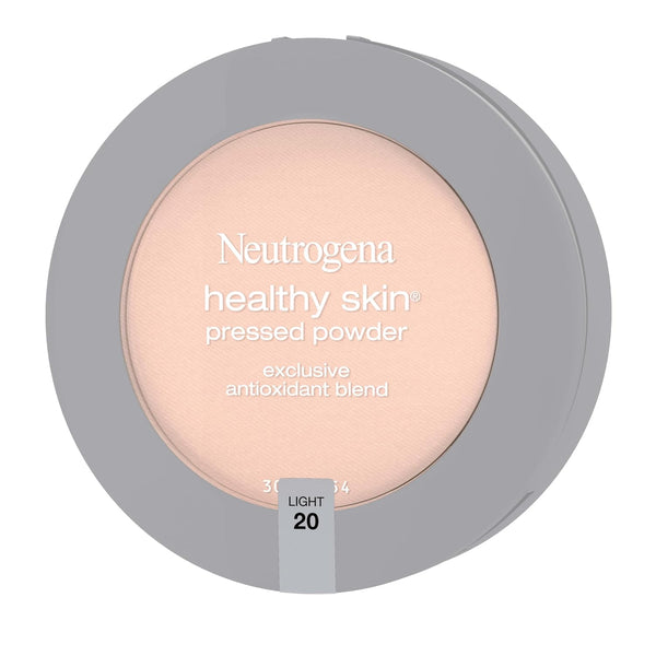 Neutrogena Healthy Skin Pressed Makeup Powder Compact with Antioxidants & Pro Vitamin B5, Evens Tone, Minimizes Shine & Conditions, Light 20,.34 oz