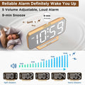 Peakeep Slim Digital Mirror Aesthetic Alarm Clock for Bedrooms Desk Decor - Plug in Electric Big LED Modern Small Clock for Office Living Room,