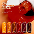 Beetles Jelly Tortoise Fall Nail Gel Polish Set 6 Transparent Fall Colors | Brown Amber Orange Carame Dark Red Pumpkin Gel Nail Polish Soak Off UV