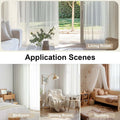 OWENIE Sheer Curtains 84 inch Length, Ivory Sheer Cutains 2 Panels Set for Bedroom/Living Room, Rod Pocket Voile Fimly Drapes, 2pcs, Each 42" W x