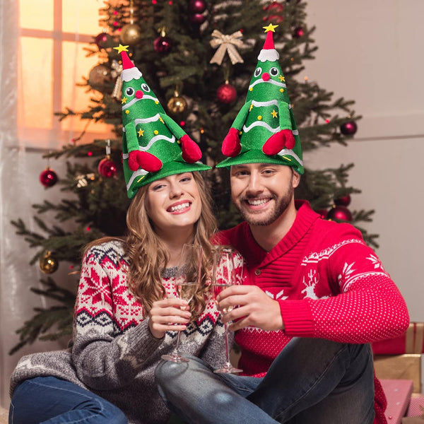 Christmas Hat,Gnome Hat, Strange Dr.Seuss Hats,Holiday Duck Cap for Xmas New Year Festive Party Supplies Green Side
