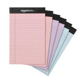 Amazon Basics Narrow Ruled Writing Pads, Perforated, 5" x 8", Multicolor, 6-Pack of 50 Sheets Multicolor 6-pack 5x8 Narrow Ruled