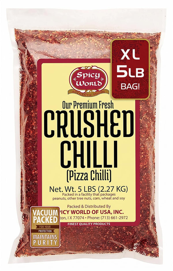 Crushed Red Pepper Flakes 5 Pound Bulk Value Pack - Chili Flakes - by Spicy World 5 Pound (Pack of 1)