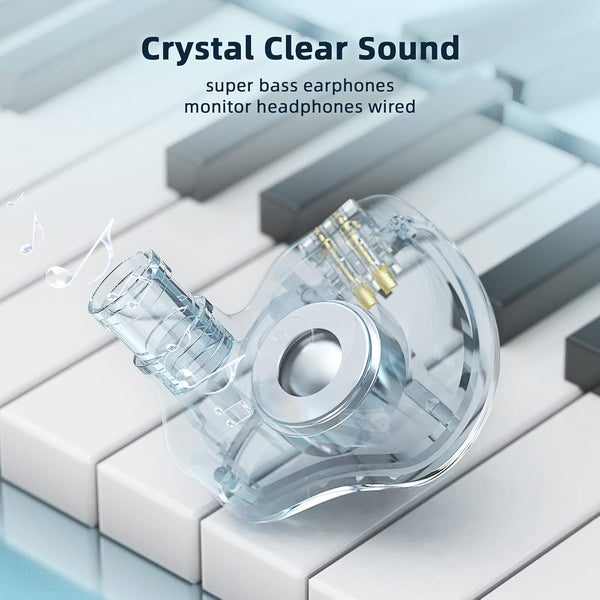 YINYOO KBEAR KS1 in Ear Monitor Bass Earbuds Wired Earbuds,Clear Sound Stereo Headphones, Vocals Forwards High Resolution Noise Canceling
