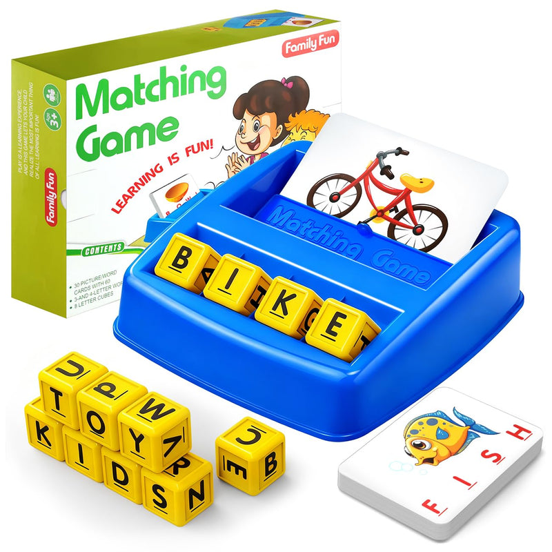 HahaGift Educational Toys for 3-5 Year Old Boy Girl Gifts, Matching Letter Learning Games Activities, Ideal Christmas Birthday Gift for Toddler