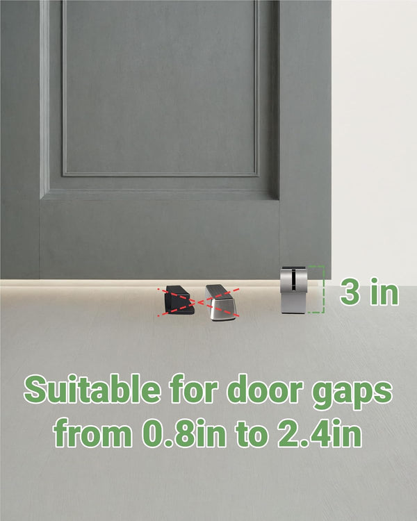 Large Door Stopper - Metal Door Wedge, Tall Door Stopper, Spring Rubber for Extra Strong Grip (Silver, 1 Pack) 1 Pack Silver