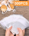 300 Pcs Self Adhesive Cookie Bags, 4x6 Inches Self Sealing Cellophane Bags, Clear Resealable Cellophane Bag for Packaging, Cookies, Gifts, Candy,