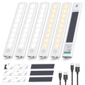 Akay&Tina Under Cabinet Lights, 2 Colors Closet Lights Motion Sensored Under Cabinet Lighting, Rechargeable Battery Operated Cupboard Light for