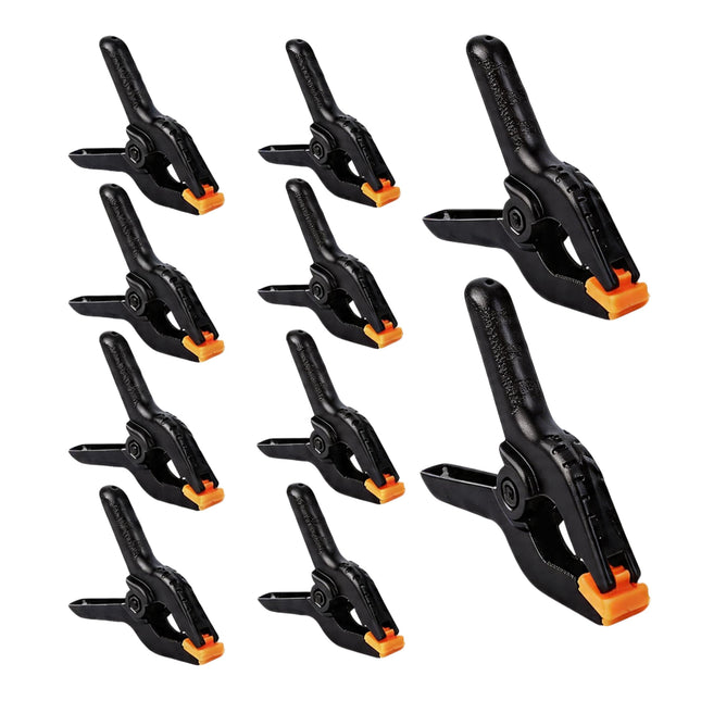 10 Packs of 3.4 inch Professional Plastic Small Spring Clamps Heavy Duty for Crafts or Plastic Clips and Backdrop Clips Clamps for Backdrop