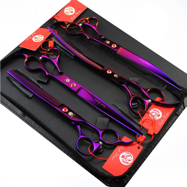 Purple Dragon 8.0 Inch Professional Pet Grooming Scissors,Dog Straight Shear, Th