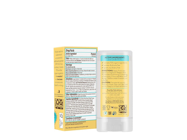 BABO Botanicals Super Shield SPF 50 Stick Sunscreen - 70% Organic Ingredients - Natural Zinc Oxide - for All Ages - NSF & Made Safe Certified -
