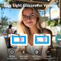 Blue Light Glasses for Woman Men, 99% Blocking Square Frame 5 Pairs | Anti Eyestrain & UV Glare Protection, Computer Blue Light Blocking Glasses