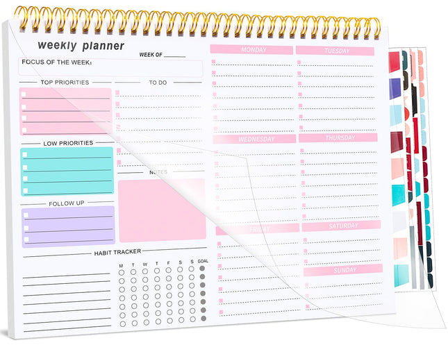 Weekly to Do List Notepad, 8.5''X11'' Weekly Desk Planner with 52 Tear off Sheet