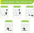 Collection Cabinet Display Lighting Kit, round LED Puck Lights, 110V Direct Electric Wired & Wall Plugged In, 12-Way Octopus Junction Box, on and