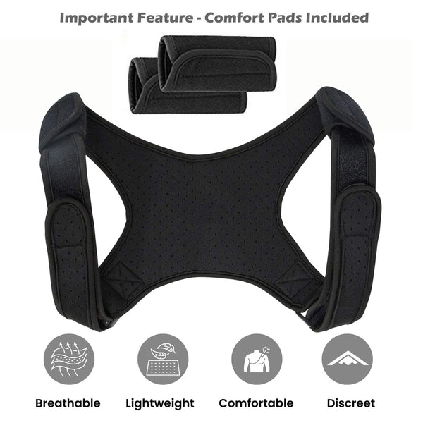 POAGL Posture Corrector for Men | Universal Fit Adjustable Upper Back Brace for Clavicle to Support Neck, Back and Shoulder Pain Relief Kyphosis