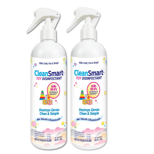 CleanSmart Toy Disinfectant Spray Kills 99.9% of Viruses and Bacteria, Rinse Free, 16 oz Bottle, (Pack of 2) 16 Fl Oz (Pack of 2)